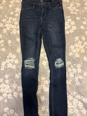 Hollister Dark Wash Ripped Skinny Jeans